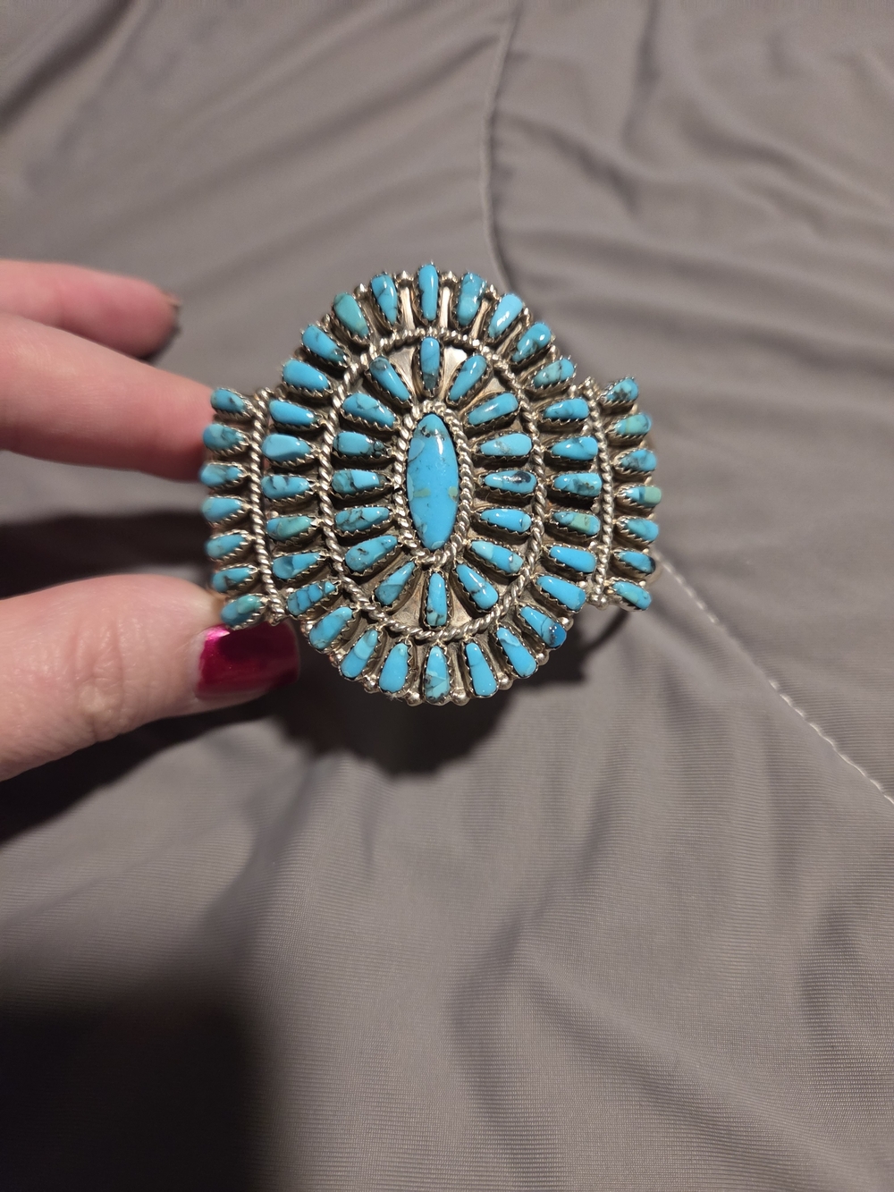 Sterling Silver Sleeping Beauty Turquoise Cuff
